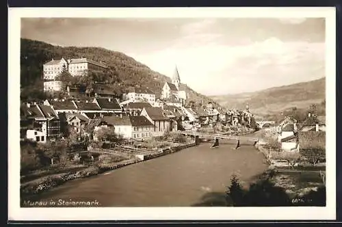 AK Murau in Steiermark, Teilansicht mit Kirche