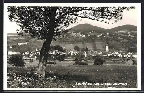 AK Hartberg /Steiermark, Teilansicht mit Ring und Warte