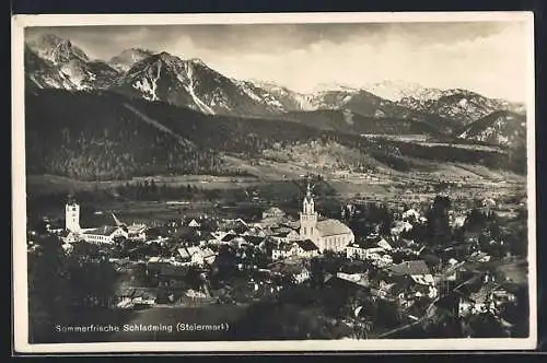 AK Schladming /Steiermark, Teilansicht mit Kirche