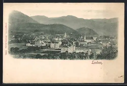 AK Leoben, Teilansicht mit Kirche