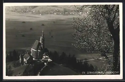 AK Strassengel-Judendorf, Panorama mit Kirche