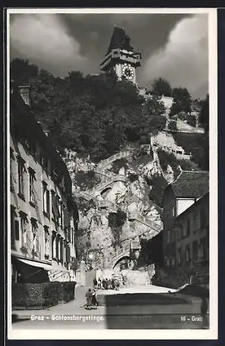 AK Graz, Partie an der Schlossbergstiege