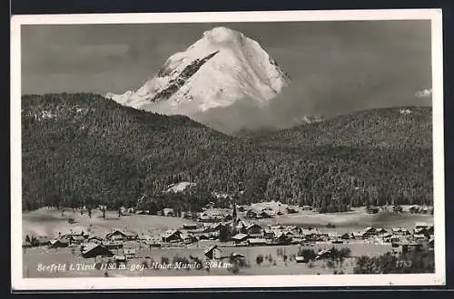 AK Seefeld i. Tirol, Ortsansicht gegen Hohe Munde