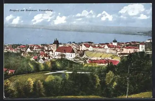 AK Bregenz am Bodensee, Blick über die Dächer