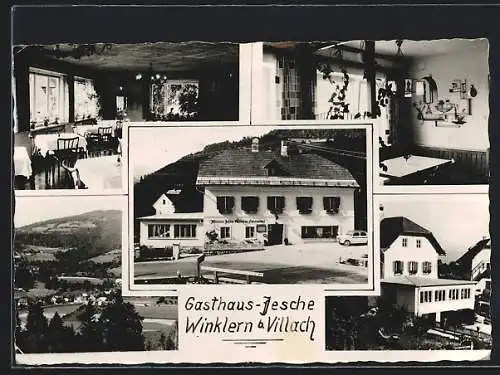 AK Winklern b. Villach, Gasthaus von Wilhelm Jesche mit Innenansicht