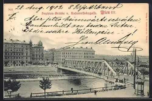 AK Wien, Sophien-Brücke und Rasumoffskygasse