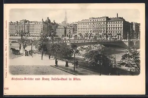 AK Wien, Stefanie-Brücke und Franz Josefs-Quai