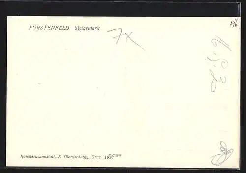 AK Fürstenfeld /Steiermark, Teilansicht mit Kirche