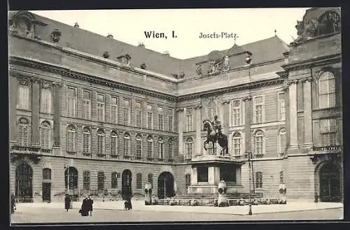 AK Wien, Josefs-Platz mit Denkmal