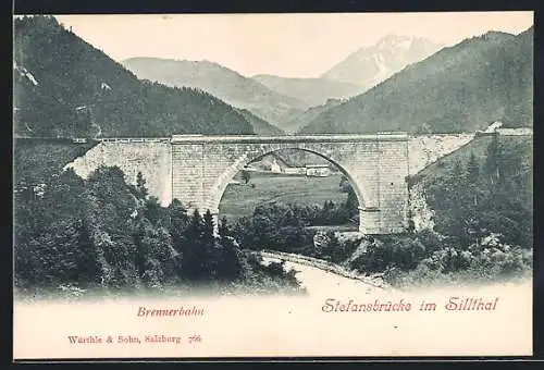 AK Schönberg /Tirol, Stephansbrücke im Sillthal