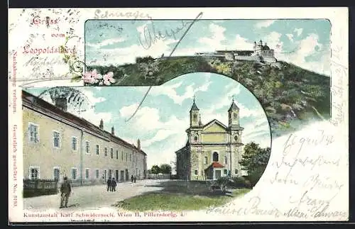 AK Wien, Leopoldsberg, Blick auf die Kirche