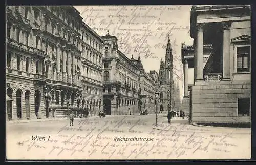 AK Wien, Passanten in der Reichsrathsstrasse