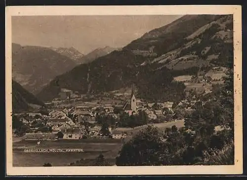 AK Obervellach /Mölltal, Ortsansicht mit Berglandschaft