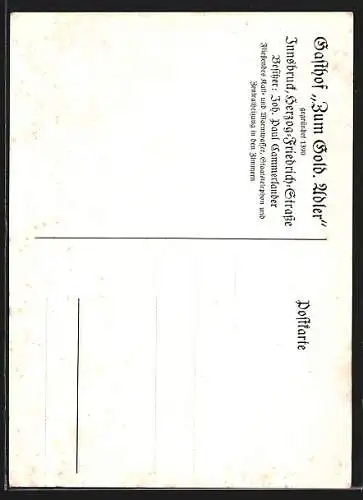 AK Innsbruck, Gasthof Goldener Adler, Innenansicht