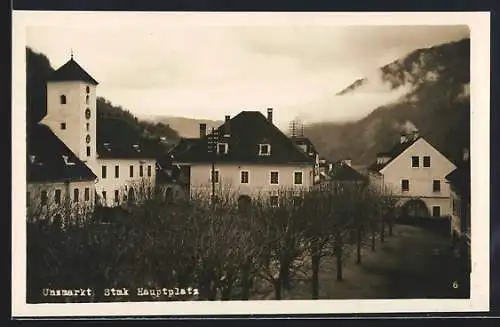 AK Unzmarkt /Stmk., Hauptplatz mit Kirche