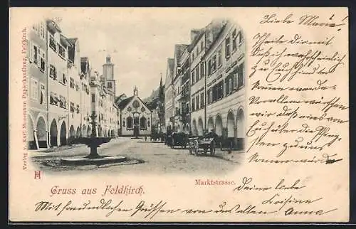 AK Feldkirch, Brunnen in der Marktstrasse