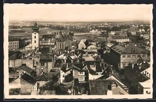 AK Budweis / Ceske Budejovice, Gesamtansicht aus der Vogelschau