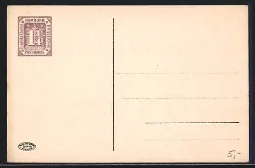 AK Hamburg-Neustadt, Lombardsbrücke mit Stadt, Rahmen mit Wappen und Veilchen