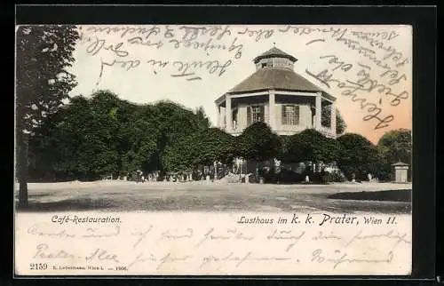 AK Wien, Lusthaus im k. k. Wiener Prater, Café Restauration