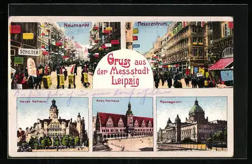 AK Leipzig, Leipziger Messe 1926, Neumarkt, Messzentrum und Reichsgericht