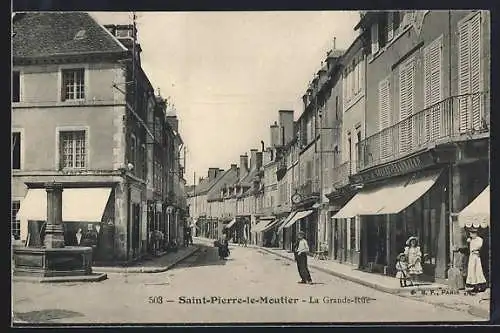 AK Saint-Pierre-le-Moutier, La Grande Rue