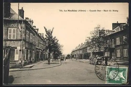 AK La Machine /Nièvre, Grande Rue, Haut du Bourg, Strassenpartie