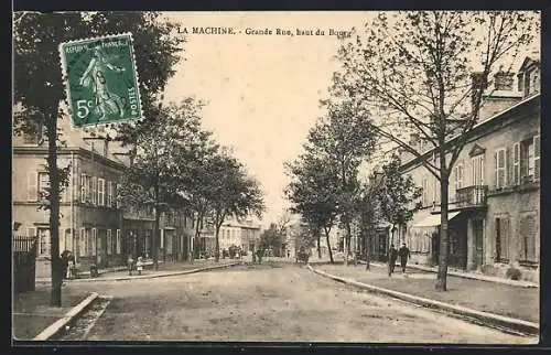 AK La Machine /Nièvre, Grande Rue, Haut du Bourg, Strassenpartie