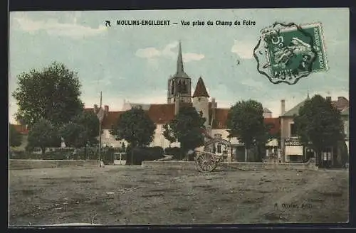 AK Moulins-Engilbert, Vue prise du Champ de Foire