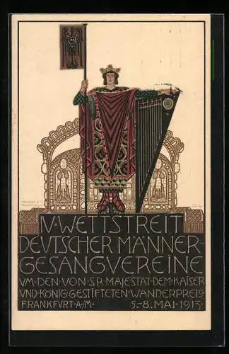 Künstler-AK Frankfurt a. M., IV. Wettstreit Deutscher Männergesangvereine 1913