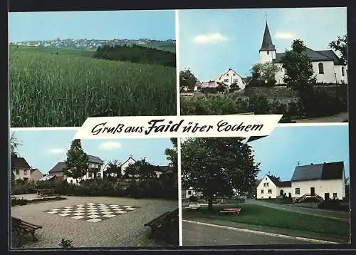 AK Faid, Kirche, Outdoor-Schachfeld, Gesamtansicht aus der Ferne