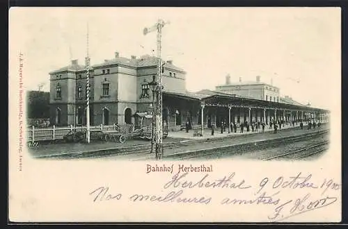 AK Herbesthal, Blick auf Bahnhof