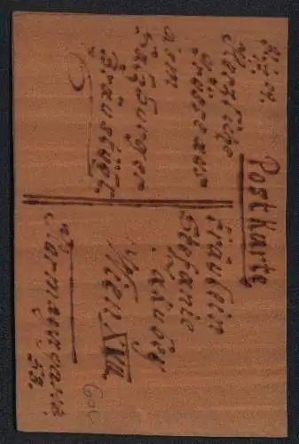 Holz-AK Eine Dame in Tracht mit einem Federhut