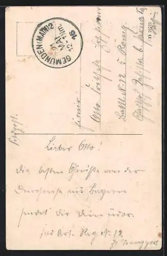 AK Hof i. B., Ortspartie an der unteren Brücke