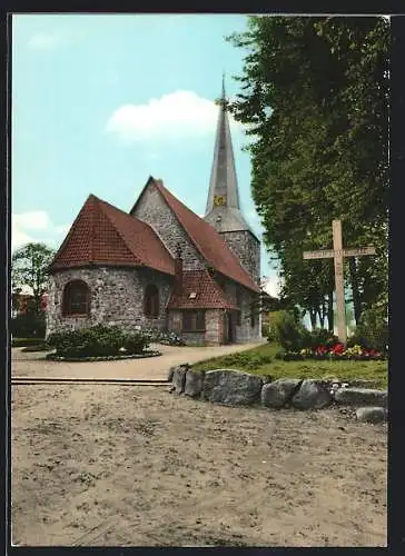 AK Oldendorf üb. Stade, Partie an der Kirche