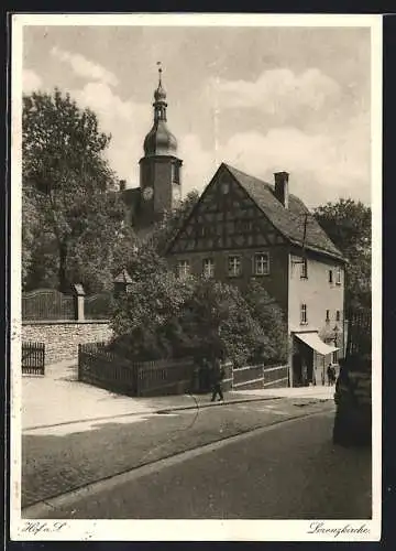 AK Hof a. S., Partie an der Lorenzkirche