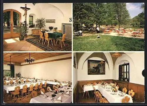 AK Landshut-Schönbrunn / Isar, Gasthaus Obermeier, Innenansichten