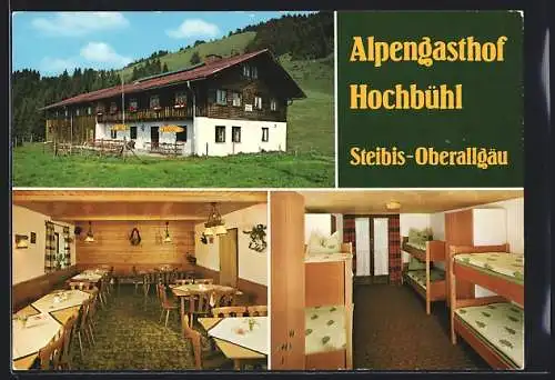 AK Oberstaufen-Steibis, Alpengasthof Hochbühl, Innenansichten