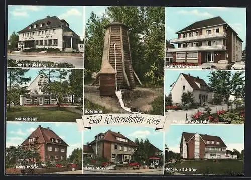 AK Bad Westernkotten /Westf., Pension Besting, Hotel Haus Margareta, Pension Schäfer