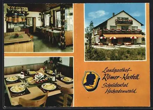 AK Scheidental /Hochodenwald, Landgasthof Römer-Kastell, Innenansichten