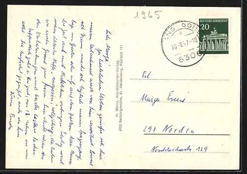 AK Lang-Göns / Lahn, Ehrenmal, Schule, Kirche