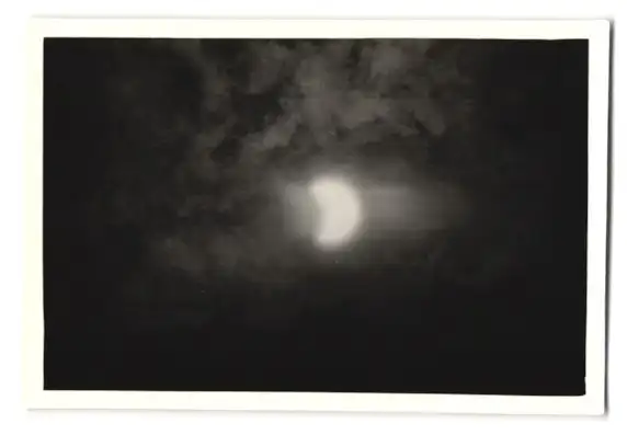 30 Fotografien Sonnenfinsternis am 30.6.1954, Private Serie der Sonnenfinsternis in verschiedenen Phasen 16