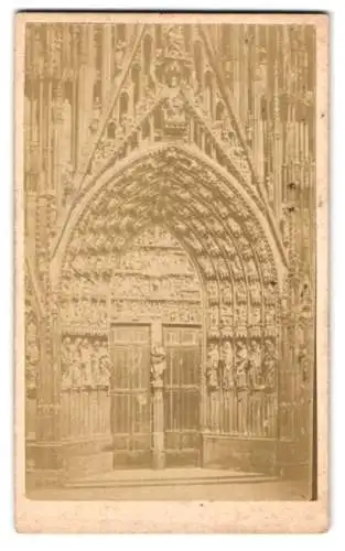 Fotografie unbekannter Fotograf, Ansicht Strassburg, Portal des Münster