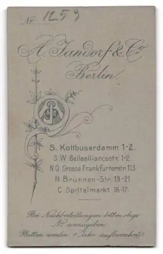 Fotografie A. Jandorf & Co., Berlin, Kottbusserdamm 1-2, Porträt eines jungen Mannes