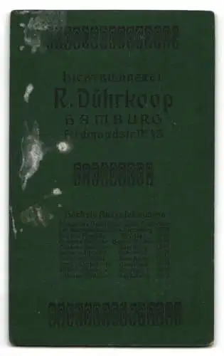 Fotografie R. Dührkoop, Hamburg, Ferdinandstrasse 43, Porträt einer Dame mit Buch