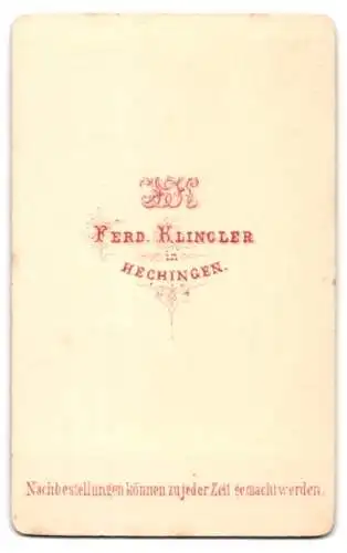 Fotografie Ferd. Klingler, Hechingen, Porträt eines Mannes mit Schnurrbart