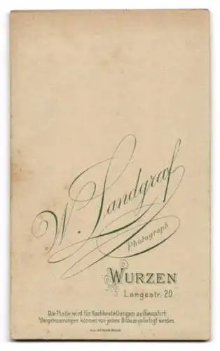 Fotografie W. Landgraf, Wurzen, Langestrasse 20, Porträt eines jungen Mannes in Anzug und Krawatte