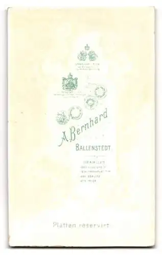 Fotografie A. Bernhard, Ballenstedt, Portrait eines eleganten Paares