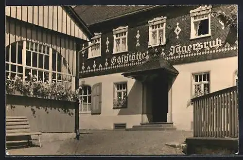 AK Sohland / Spree, Eingang zum Gasthaus Jägersruh