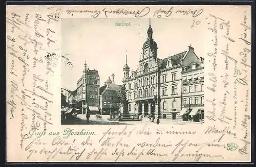 AK Pforzheim, Blick aufs Rathaus