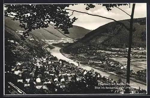 AK Eberbach a. N., Ortsansicht, Blick ins Neckartal vom Itterberg aus gesehen